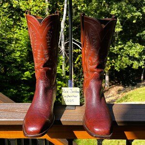 [SOLD] J.B. Hill French Toe Sharkskin Cowboy Boots in Men's Size 11.5D